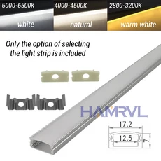 50/100CM 간편 설치 LED 알루미늄 트랙 U/V/W 프로파일 DC12V 3000-6000K 가정 사무실 침실 장식 조명, 13 Warm  5pcs X0.5M, 01 U-Silver