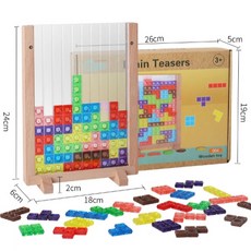 兒童3D立體俄羅斯方塊玩具，數字積木蒙氏數學教具，益智疊疊樂思維訓練, 1個, 彩盒（外盒包裝隨機）