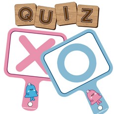 양면 손잡이 OX퀴즈판 오락소품 학습놀이 퀴즈쇼, 1개