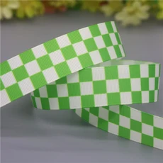 쿠쿠스토어 DUWES 격자 무늬 체크 패턴 프린트 그로스그레인 리본 액세서리 재료 장식 DIY 바느질 공예 D21, 02 50mm, 09 1877