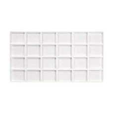 888 디스플레이 - 3피스 블랙 24 슬롯 코인 주얼리 쇼케이스 트레이 군집 삽입물, White, 3