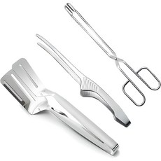 인블룸 스텐 가위형 집게 + 양면 뒤집개 + 핀셋 고기집게, 혼합색상, 1세트