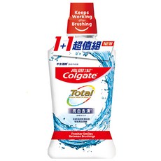 高露潔 全效亮白去漬漱口水 超值組 500ml 500ml, 1個