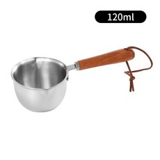 304不鏽鋼小鍋 迷你潑油鍋 鍋燒專用油鍋 木柄醬汁鍋 120ml/200ml, 1個, 304小號木柄潑油鍋120ml