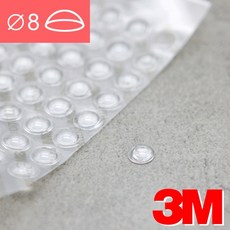 3M 범폰 8mm 충격흡수 투명눈물 소음미끄럼방지 싱크대 가구 싱크대 신발장 논슬립 1장-72개, 1세트