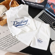 BabyBear華夫格無袖套裝 - 韓版男童女童兩件套