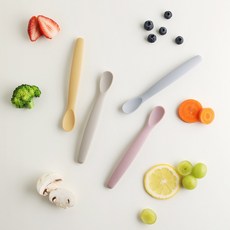 판테온B 실리콘 이유식 스푼(소), 허니옐로우