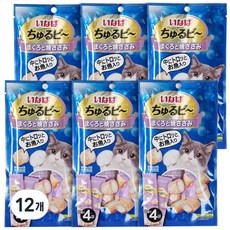 이나바 챠오 츄르비 4개입, (QSC-272)참치&구운 닭가슴살, 40g, 12개