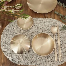 명성유기 방짜유기 매화 공기대접 1인세트 (+수저 증정), 1p, 1개