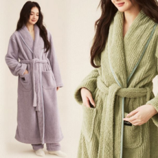 겨울 로브 따뜻한 극세사 가운 수면 로브 커플 실내복 호텔 남성