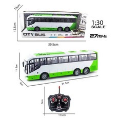 무선RC카 4채널 무선 조종 버스 LED 조명 모델 장난감 자동차 시뮬레이션 선물, 4. GREEN
