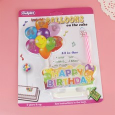 Culpitt 唱歌蠟燭 燈光音樂表演蠟燭, 1個, 氣球唱歌蠟燭-粉蠟燭