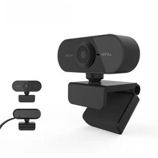 HD Webcam 1080p 웹캠 마이크 내장 PC 카메라 USB 컴퓨터 카메라, Black, CC1 웹캠