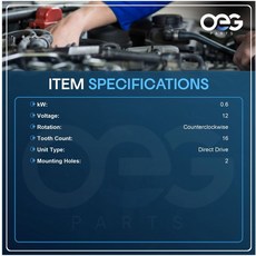 OEG Parts 브릭스 V 트윈 시동기 108mm OAL 14-18HP 호환