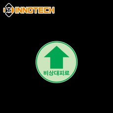 비상구 비상대피로 위치표시 원형 바닥용 스티커410D06-01/150(3개 1SET), 그린계열, 1세트