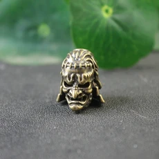 대머리 일본 독수리 코 사무라이 헬멧 나이프 비즈 직조 파라코드 랜야드 펜던트 야외 EDC 우산 로프 황동, 03 brass