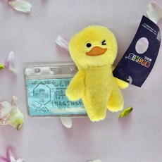 EUCKIS 可愛小雞絨毛伸縮識別證夾 護理師醫師學生證件扣, 1個, 小雞, 黃色