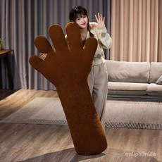 手臂抱枕長條睡覺玩偶毛絨玩具娃娃床上靠枕沙發創意搞笑生日禮物, 棕色給 me five手指長條抱枕,65厘米