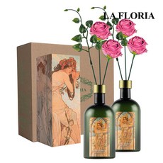 라플로리아 꽃 디퓨저, 2개, 500ml, S5.장미뿜뿜향/A10.둥근장미(소)-L12/핑크