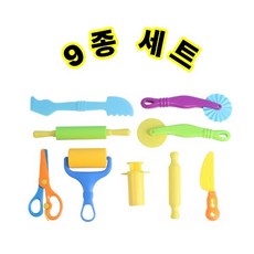 클레이 도구 세트 점토 놀이 찰흙 모양 찍기 9종세트, 1개입