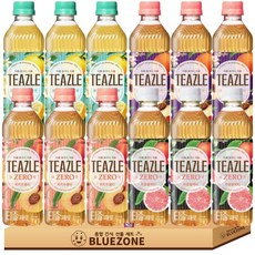 티즐 제로 음료 세트 우롱티3 유자그린티3 자몽블랙티3 피치얼그레이3, 500ml