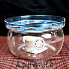自在坊 花茶壺保溫底座 圓潤型手工加厚玻璃水果茶加熱座 蠟燭保溫爐 咖啡壺器具, 1個