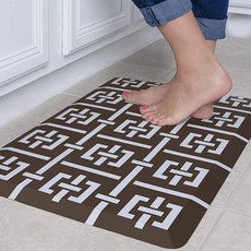 DgrAND &ma 주방 매트 피로 방지 인체 공학적 쿠션 및 러그 미끄럼 방수 튼튼한 PVC 컴포트 바닥 스탠딩 데스크 싱크 욕실 세탁실. 43.9cm x 71.1cm(17., 초콜릿