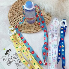 휴대용 음료수 물병 생수 페트 병 목걸이 홀더 걸이 어깨 끈 길이조절 스트랩 M10851, 1개, 옐로우