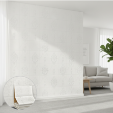 재고정리 홈앤힐링 붙이는 폼벽지 단열 셀프 폼블럭벽지 고급형, 화이트 아이리스