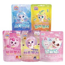 캐치티니핑 젤리 + 위시캣 캔디 5종세트 (왕관젤리+소다젤리+하트젤리+컬러젤리+발바닥캔디), 242g, 1세트, 5종혼합