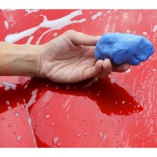 차량용 화산 클레이 패인트 세정 도구 클레이 왁스 제거용 2_세차진흙+세차해면, 1개