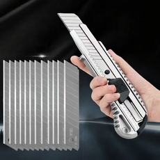 다용도 박스 판지 공예 고강도 알루미늄 녹 방지 커터칼, 1개, 실버