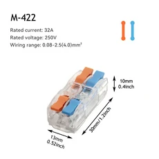 범용 컴팩트 와이어링 스플라이싱 커넥터 퀵 전기 푸시 인 조명 터미널 블록 10 개, 01 10PCS, 01 M-422