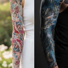 (3+1)AC패션 어깨 팔 대형 문신 스티커 방수 타투 스티커 이레즈미, 1개, AC021