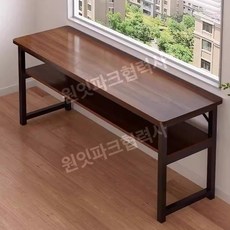 창가테이블 좁고 긴 화분테이블 사이드테이블 선반, 더블 레이어 옐로우 전나무 120cm