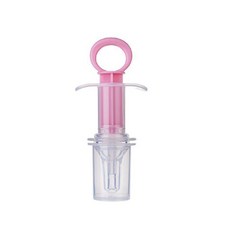 DFMEI 嬰兒滴管喂藥器寶寶喂水防嗆幼兒吃吸藥小孩針管式注射器兒童硅膠, 1個, 單個喂藥器(粉色):如圖
