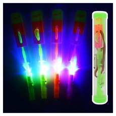 아트툴 화살소리 나는 불빛 LED 라이트 낙하산 새총헬기 슈팅플라잉 비행기 작동완구, 1개