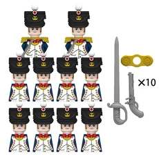 나폴레옹 전쟁 군사 피규어 무기 세트 작은 입자 빌딩 블록 어린이 DIY 장난감 소년 선물, 30 10Pcs