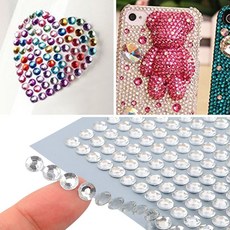 접착 비즈 큐빅 스티커 PVC 크리스탈 반짝이 꾸미기 eso+1212FY, 혼합