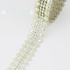 5 야드/롤 30mm 롤 테이프 Tulle 크리스탈 메쉬 랩 리본 케이크 웨딩 장식 반짝이 매력적인 블링 다이아몬드, [01] 금