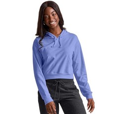 Hanes 여성용 오리지널 풀오버 크롭 후드 프렌치 테리 후드 스웨트셔츠 블랙 50r Pe 헤더 XXL