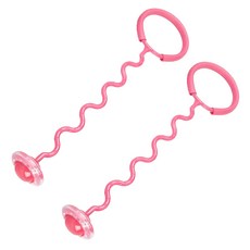 위시월드 LED 발목줄넘기 KC인증 꼬불이형, 핑크, 핑크, 2개