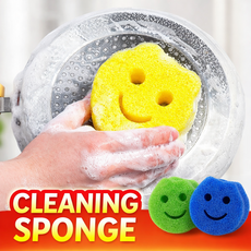 퓨어넥스 온도반응 수세미 스마일 랜덤발송 흡착홀더 포함, 1개, 3개입