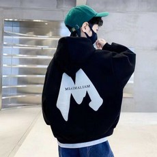 中大童寬鬆連帽上衣外套 (110-160碼) 紅色女童衛衣加絨加厚秋冬童裝 中長款連帽外套