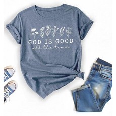 God is Good Letter 티셔츠 여성용 크리스천 티셔츠 색상 A XL 463723