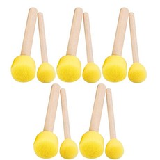 스펀지브러시 폼 페인트 브러시 10개 세트 1.5cm 2cm 목재 핸들