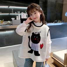 新款可愛童裝 女童毛衣 女童馬甲2025秋裝新款韓版兒童洋氣針織衫寶寶春秋外穿時髦背心潮