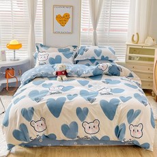 케어 사계절 순면누빔 베개 커버 40x60, 뽀빠이 E, 1.2m침대(침대타입 쓰리피스)-150×200 이불 적
