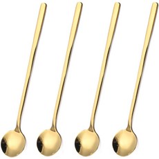 4팩 스테인리스 스틸 커피 스푼 67인치 교반 티 디저트 케이크 카푸치노골드 칵, Gold