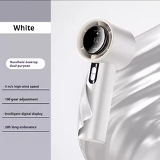 2025년형 휴대용 선풍기 5200mAh LED 디스플레이 반도체 냉각 100단계 속도 조절 USB 충전식 스포츠용, 01 White
